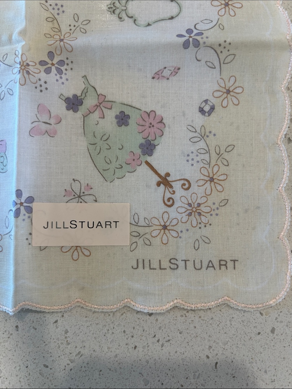 Jill Stuart White Handkerchief with Pastel Floral Print - Picture 2 of 4